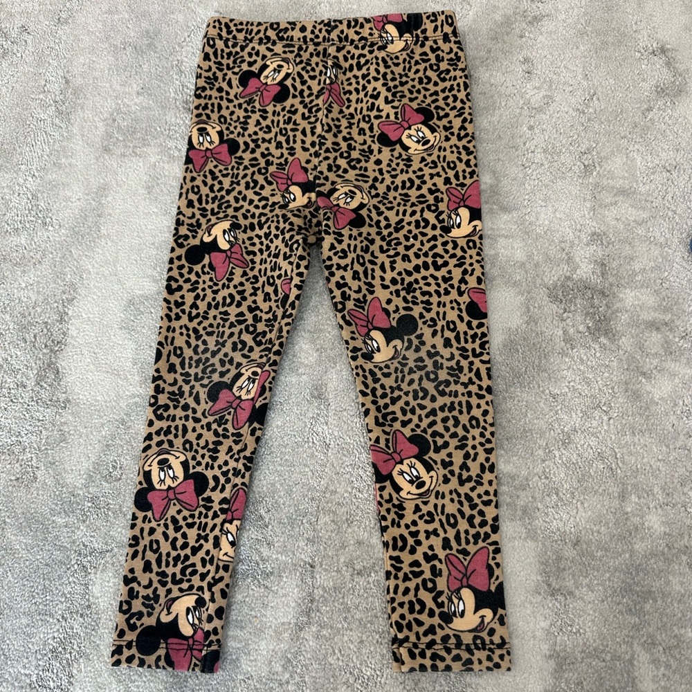 Disney Minnie Mouse Leopard Print Kids Leggings 3T